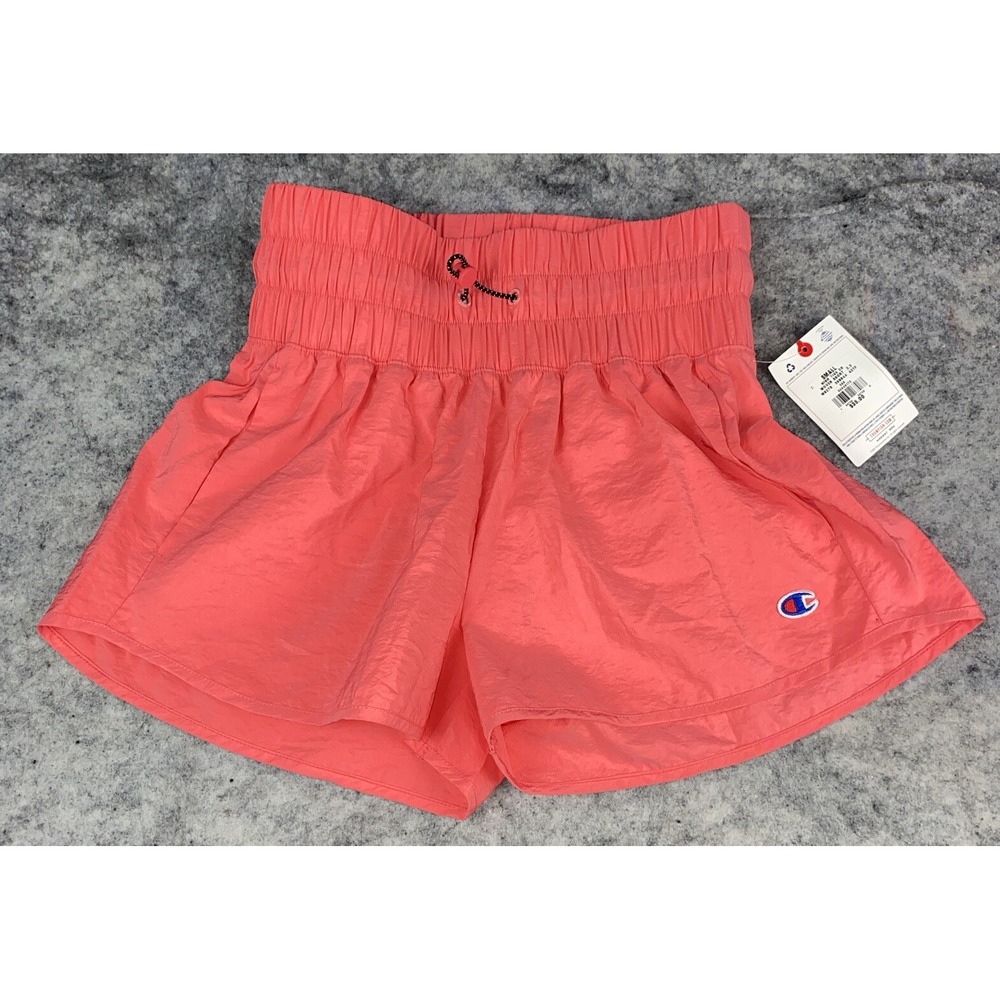 Champion Women's Small Pink High Tide Crinkle Short's Athletic Draw String